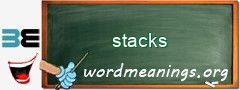 WordMeaning blackboard for stacks